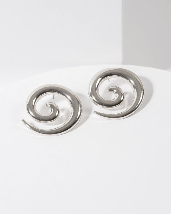 Colette by Colette Hayman Silver Chunky Swirl Stud Earrings