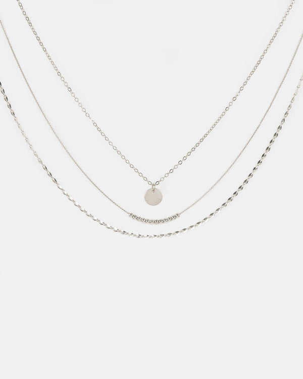 Colette by Colette Hayman Silver Circle Pendant 3 pack Necklace