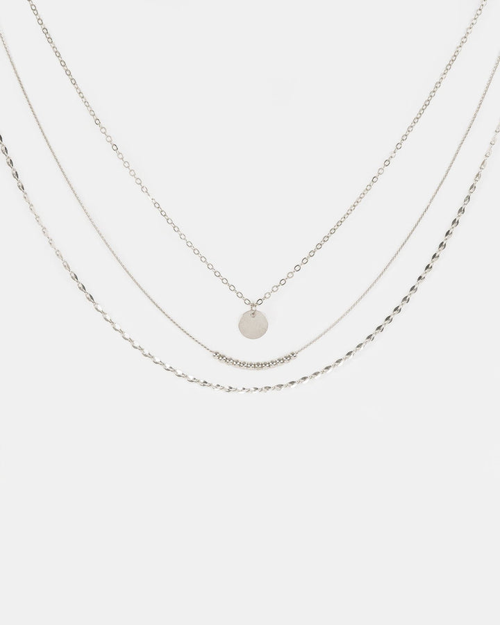Colette by Colette Hayman Silver Circle Pendant 3 pack Necklace