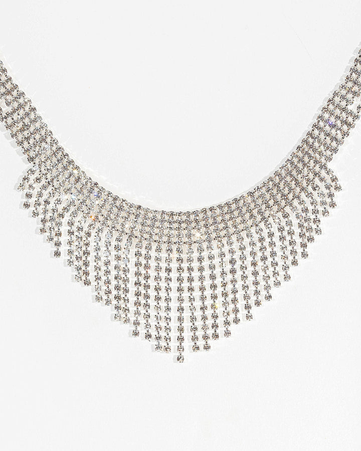 Colette by Colette Hayman Silver Crystal Choker Necklace