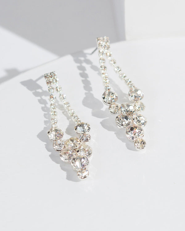 Colette by Colette Hayman Silver Crystal Cluster Earrings