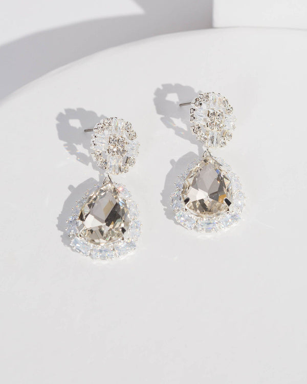 Colette by Colette Hayman Silver Crystal Drop Earrings
