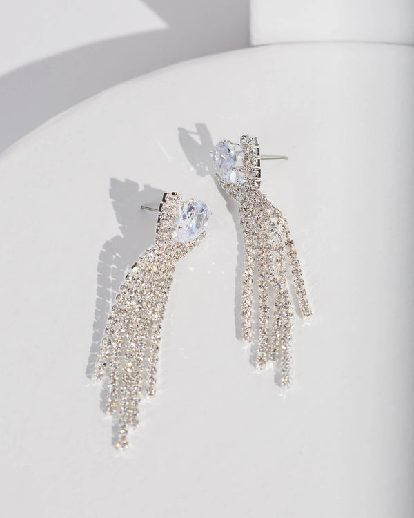 Colette by Colette Hayman Silver Crystal Drop Earrings