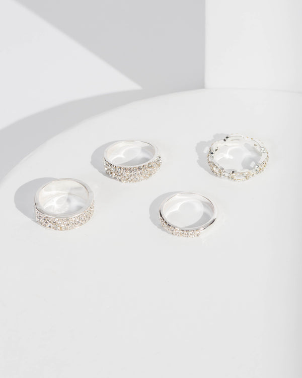 Colette by Colette Hayman Silver Crystal Ring Pack