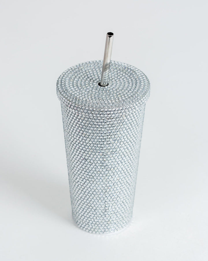 Colette by Colette Hayman Silver Crystal Tumbler With Straw