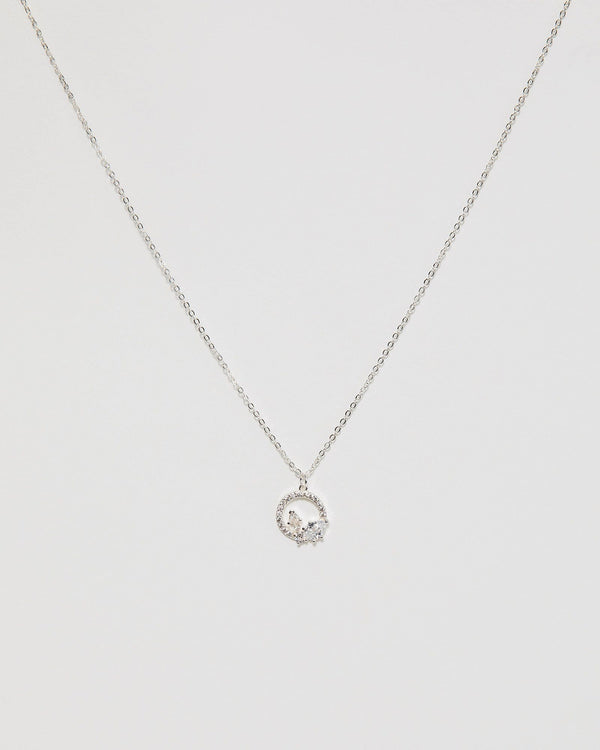 Colette by Colette Hayman Silver Cubic Zirconia Circle Pendant Necklace