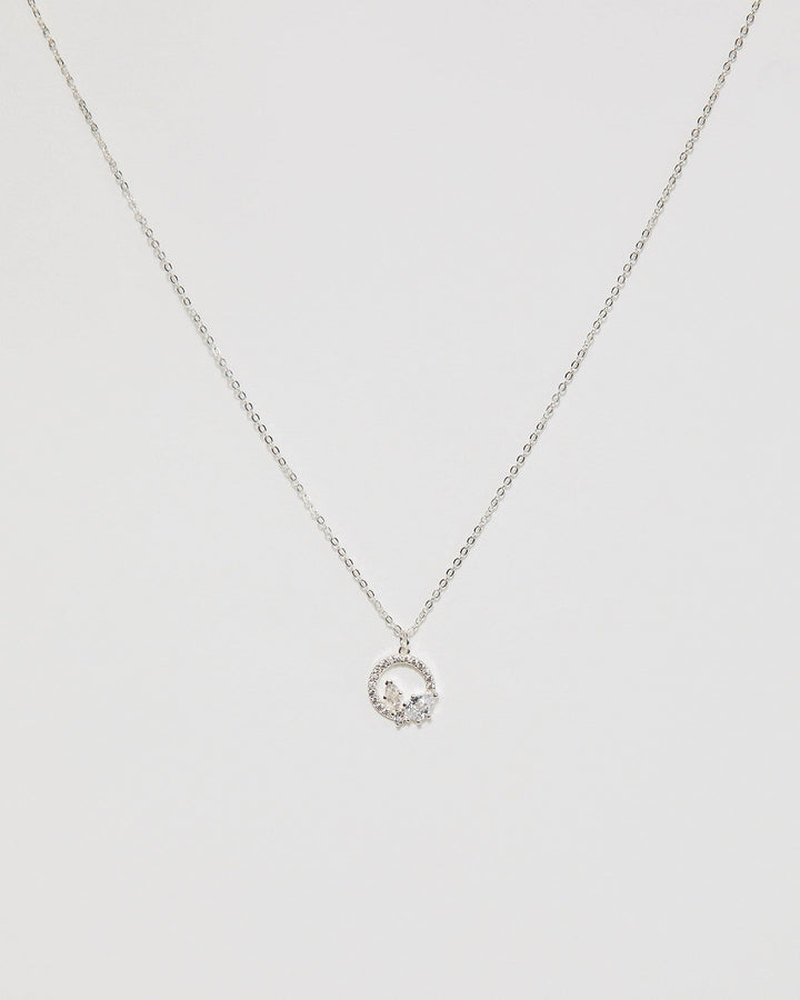 Colette by Colette Hayman Silver Cubic Zirconia Circle Pendant Necklace