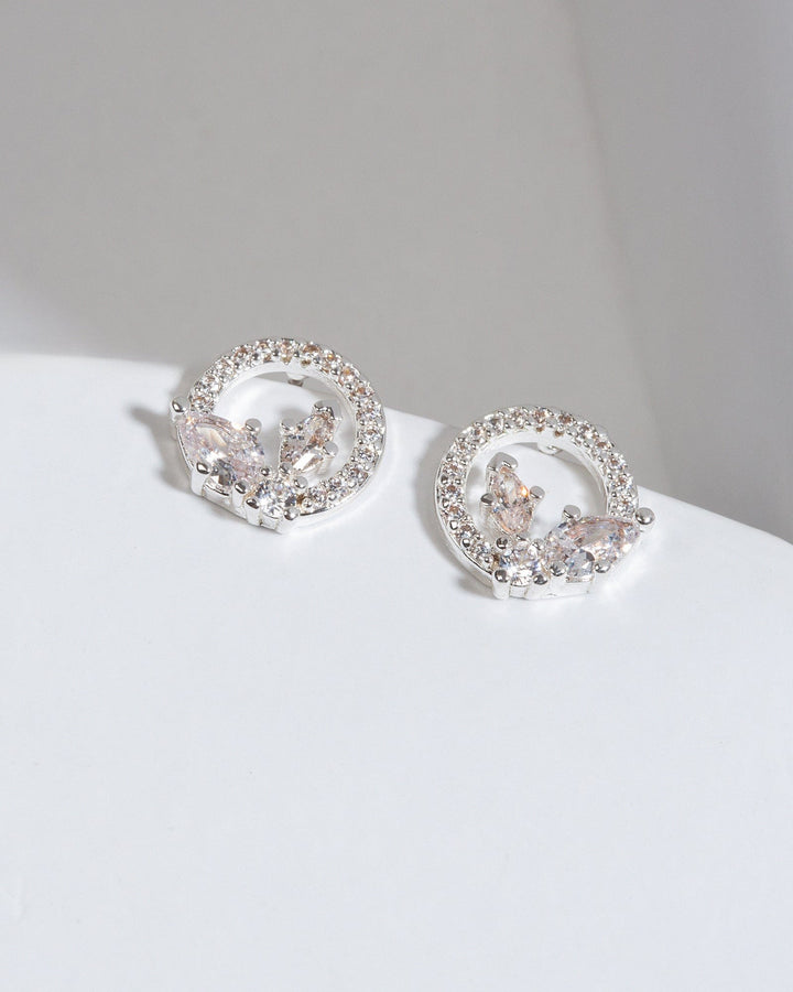 Colette by Colette Hayman Silver Cubic Zirconia Circle Stud Earrings