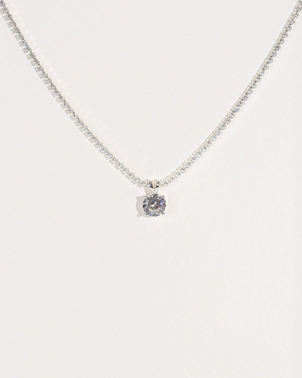 Colette by Colette Hayman Silver Cubic Zirconia Fine Chain Pendant Necklace