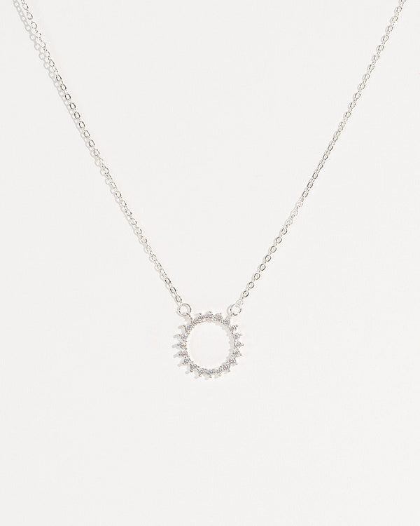 Colette by Colette Hayman Silver Cubic Zirconia Halo Necklace