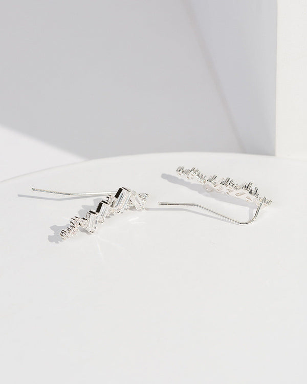 Colette by Colette Hayman Silver Cubic Zirconia Multi Cluster Stud Earrings