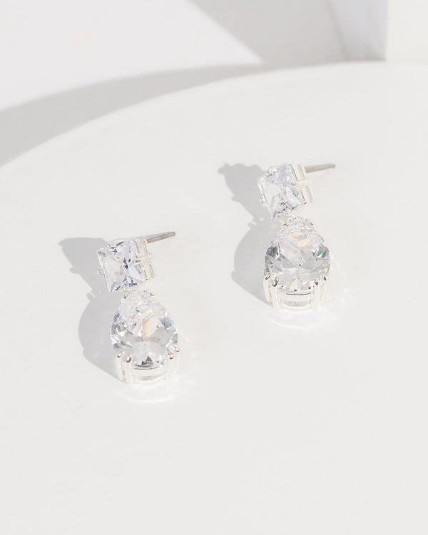 Colette by Colette Hayman Silver Cubic Zirconia Pear Drop Earrings