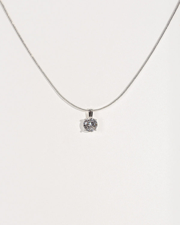 Colette by Colette Hayman Silver Cubic Zirconia Pendant Snake Chain Necklace