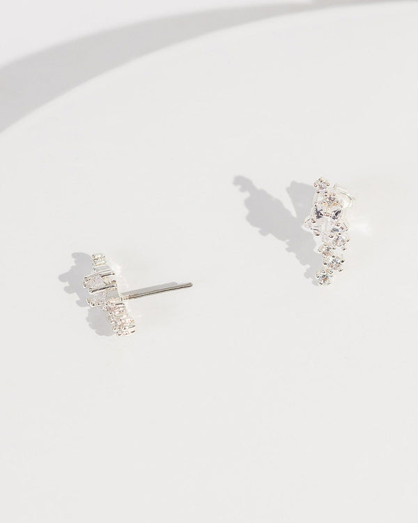 Colette by Colette Hayman Silver Cubic Zirconia Star Cluster Stud Earrings
