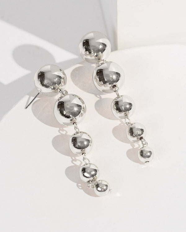 Colette by Colette Hayman Silver Dangle Bead Stud Earrings
