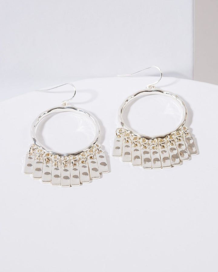 Colette by Colette Hayman Silver Dangle Hoop Hook Drop Earrings