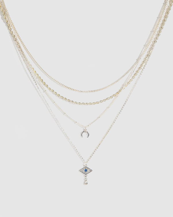 Colette by Colette Hayman Silver Diamond Eye Stacking Necklace Pack