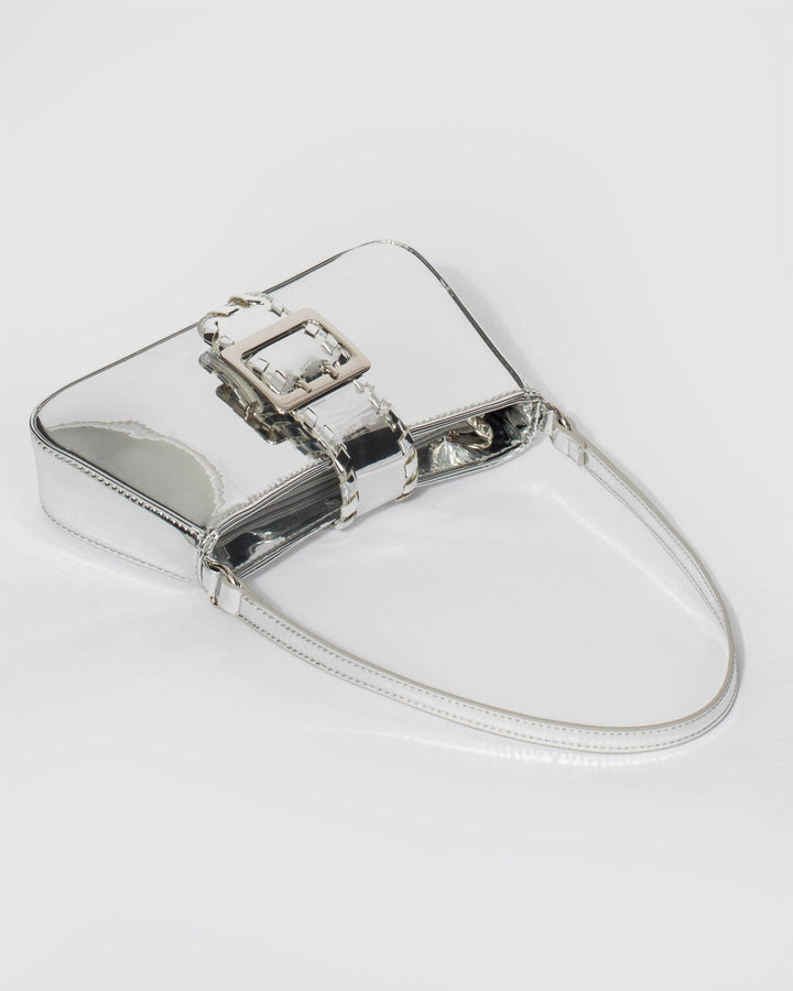 Colette by Colette Hayman Silver Frankie Whip Stitch Shoulder Bag