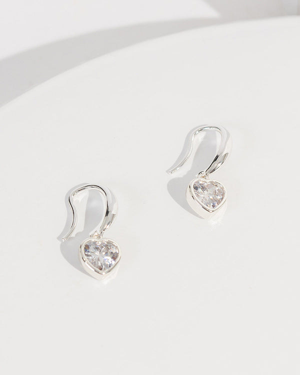 Colette by Colette Hayman Silver Heart Hook Drop Earrings