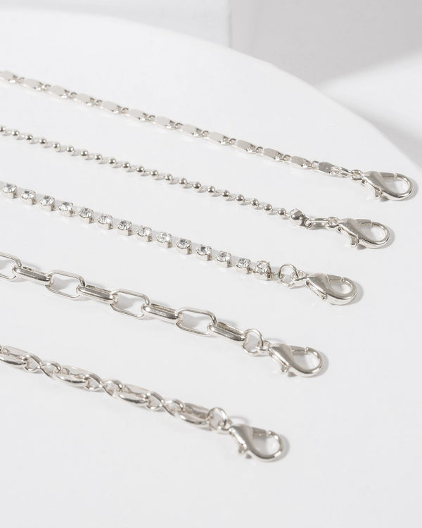 Colette by Colette Hayman Silver Layered Chains Bracelet
