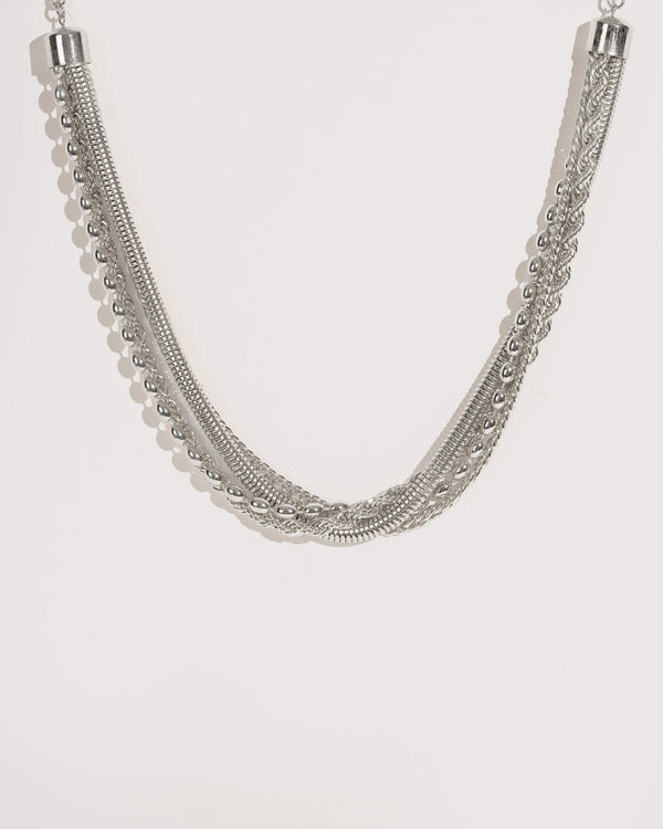 Colette by Colette Hayman Silver Multi Chain Layer Necklace