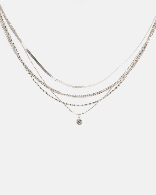 Colette by Colette Hayman Silver Multi Layer Fine Chain Necklace