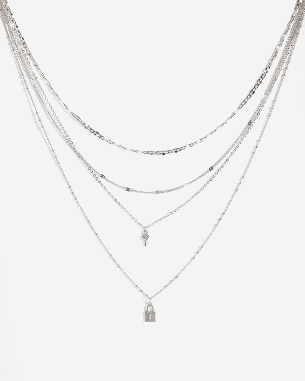 Colette by Colette Hayman Silver Padlock Stacking Necklace Pack