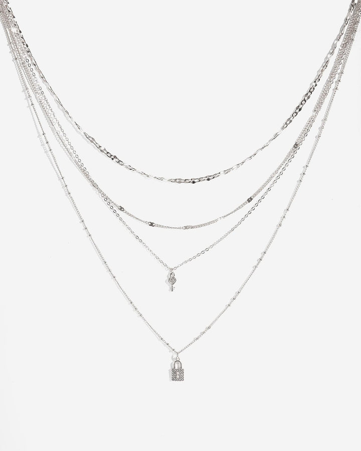 Colette by Colette Hayman Silver Padlock Stacking Necklace Pack