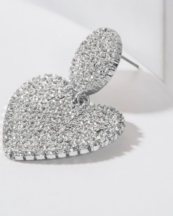 Colette by Colette Hayman Silver Pave Hearts Earrings