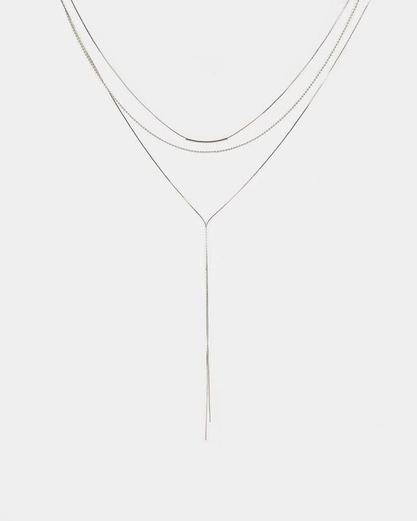 Colette by Colette Hayman Silver Simple Tassle Necklace Pack
