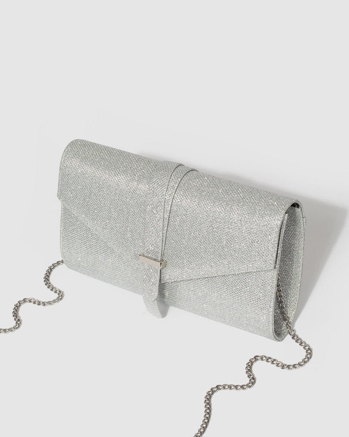 Colette by Colette Hayman Silver Sophia Envelope Clutch Bag