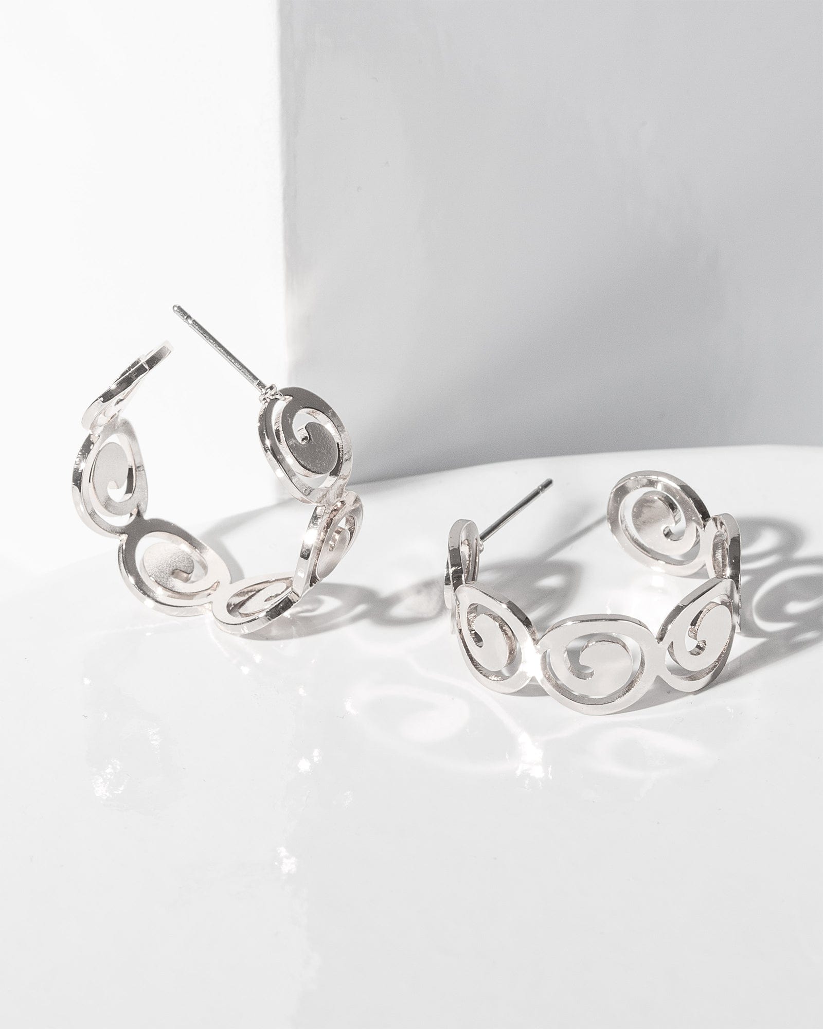 Silver Spiral Hoop Earrings colette hayman