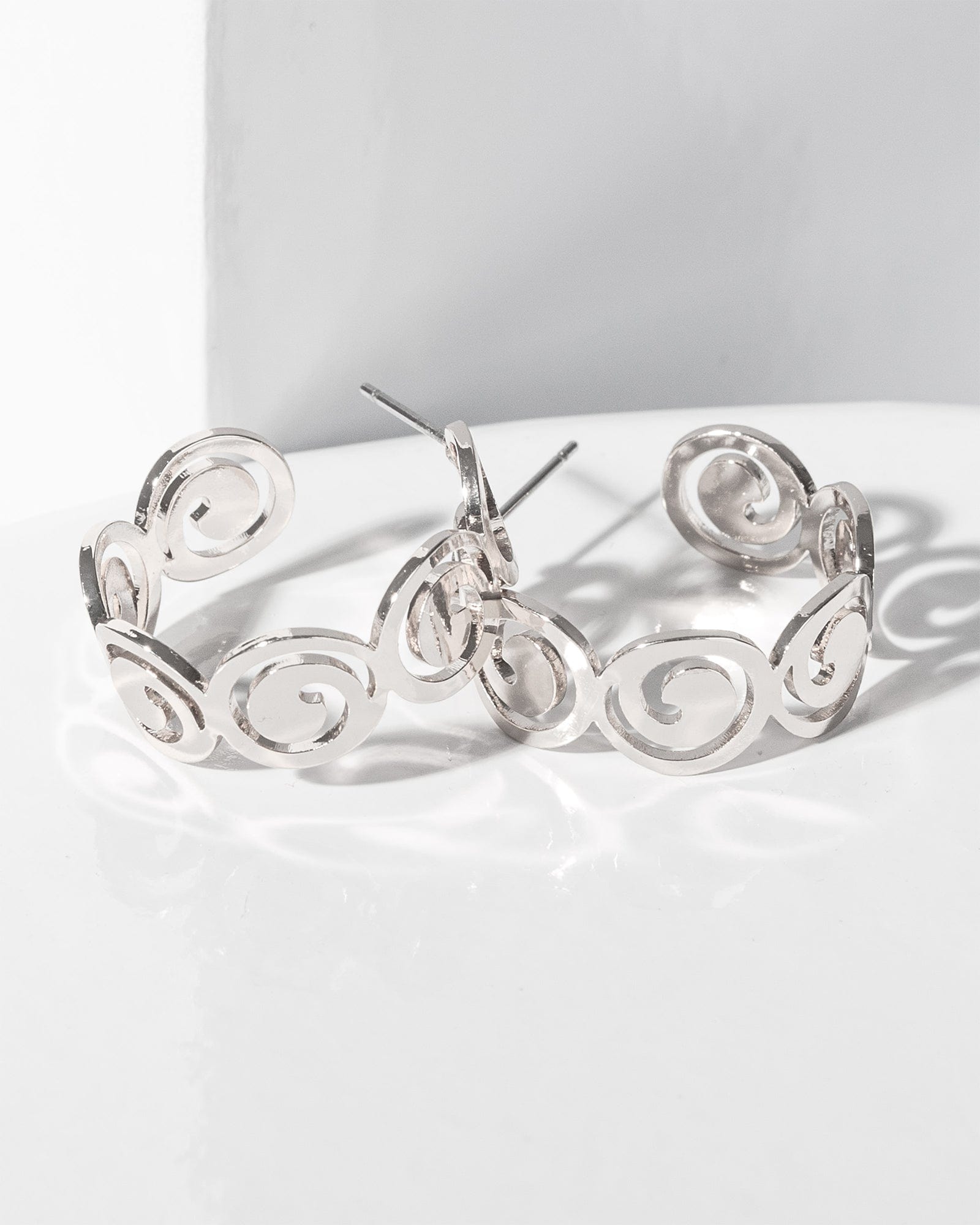 Silver Spiral Hoop Earrings colette hayman