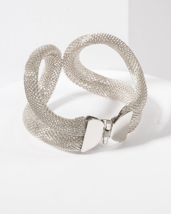 Colette by Colette Hayman Silver Textured Loop Bangle