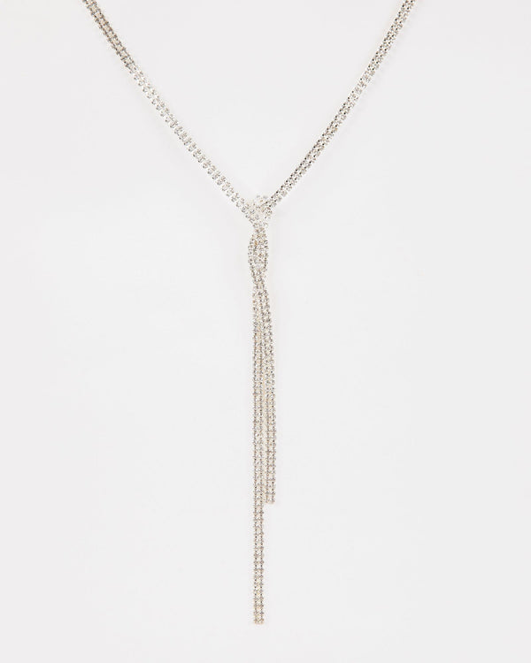 Colette by Colette Hayman Silver Twist Chain Lariat Necklace
