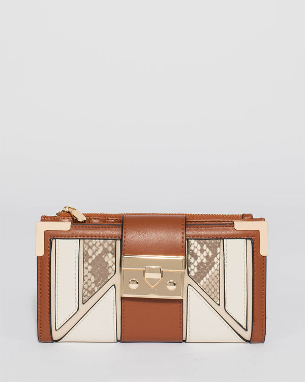 Colette by Colette Hayman Tan Greta Panel Lock Wallet