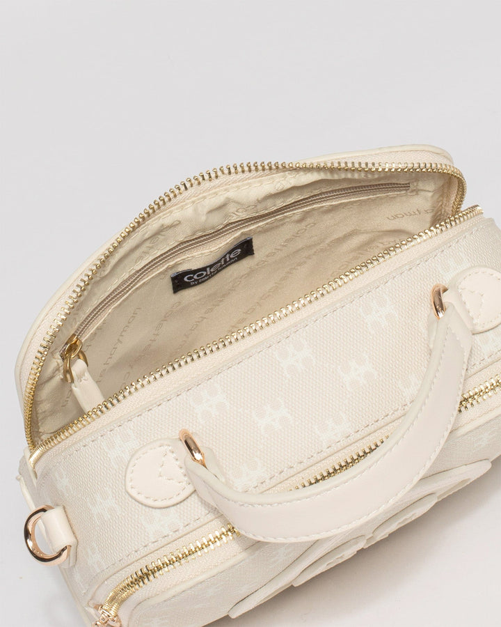 Colette by Colette Hayman Taupe Brianna Handle Trunk Bag