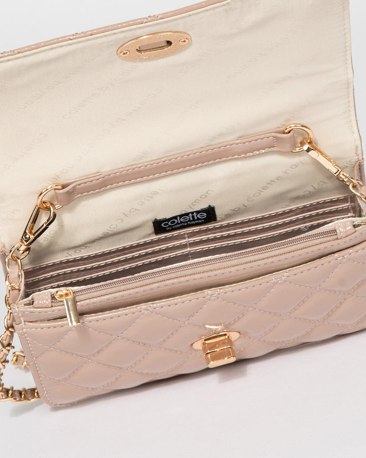 Colette by Colette Hayman Taupe Eboni Quilted Crossbody Bag