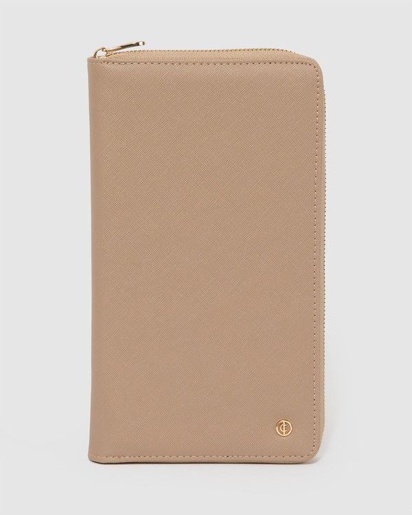 PASSPORT WALLET TAUPE