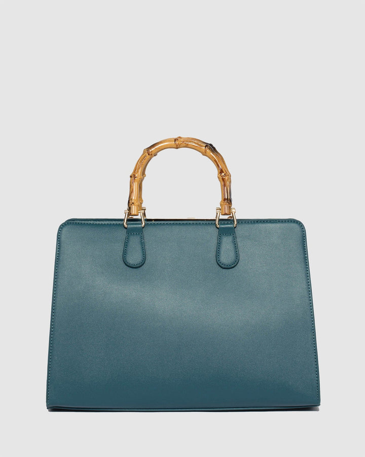 Colette by Colette Hayman Teal Kyandra Bamboo Tote Bag