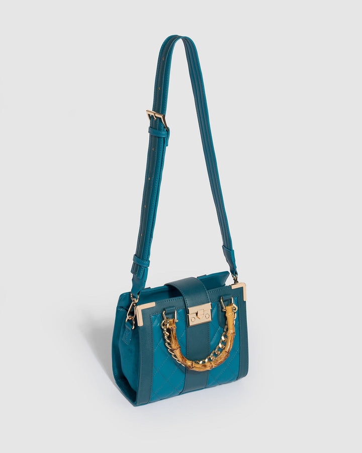 Colette by Colette Hayman Teal Sia Bamboo Handle Mini Bag