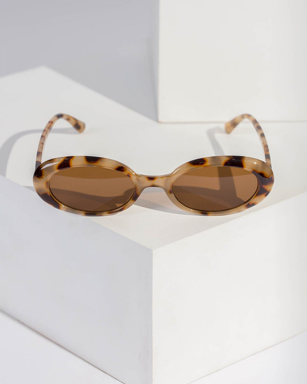 Colette by Colette Hayman Tortoiseshell Elongated Oval Sunglasses