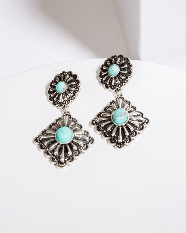 Colette by Colette Hayman Turquoise Antique Pendant Drop Earrings