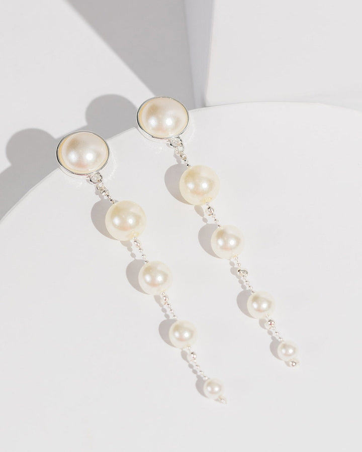 Colette by Colette Hayman White Big To Small Pearly Drop Earrings