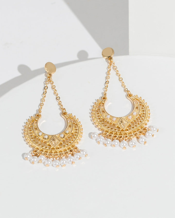 Colette by Colette Hayman White Chain Drop Earrings