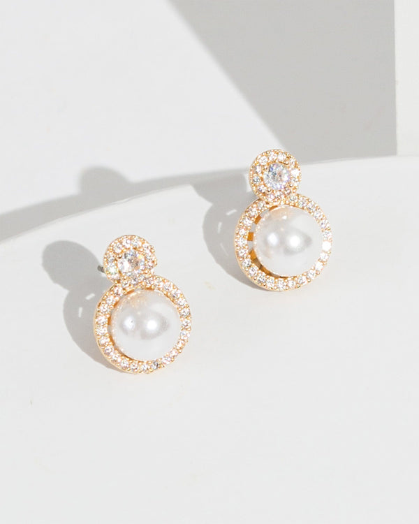 Colette by Colette Hayman White Double Pearl Earrings