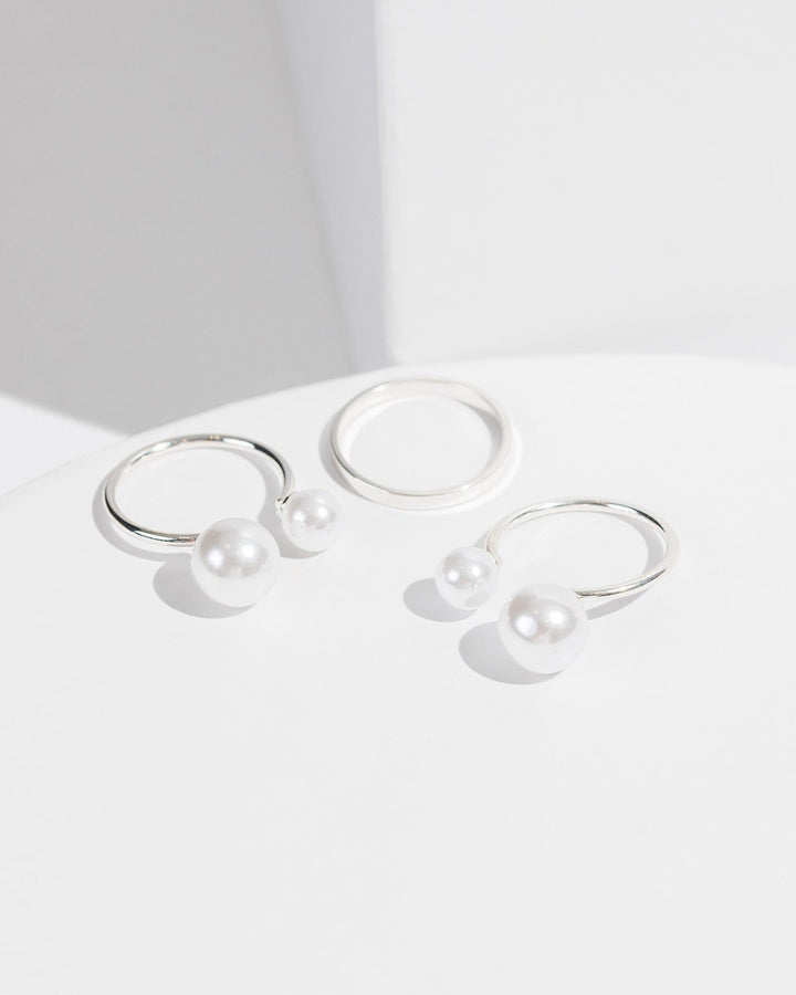 Colette by Colette Hayman White Double Pearl Ring Pack