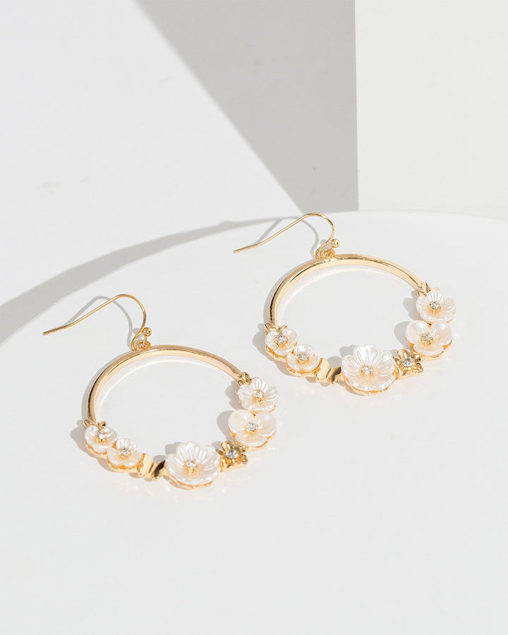 Colette by Colette Hayman White Floral Halo Earrings