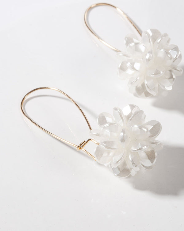Colette by Colette Hayman White Flower Cluster Detail Drop Earrings
