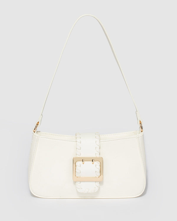 Colette by Colette Hayman White Frankie Whip Stitch Shoulder Bag